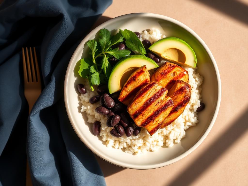 Riz basmati, poulet & avocat