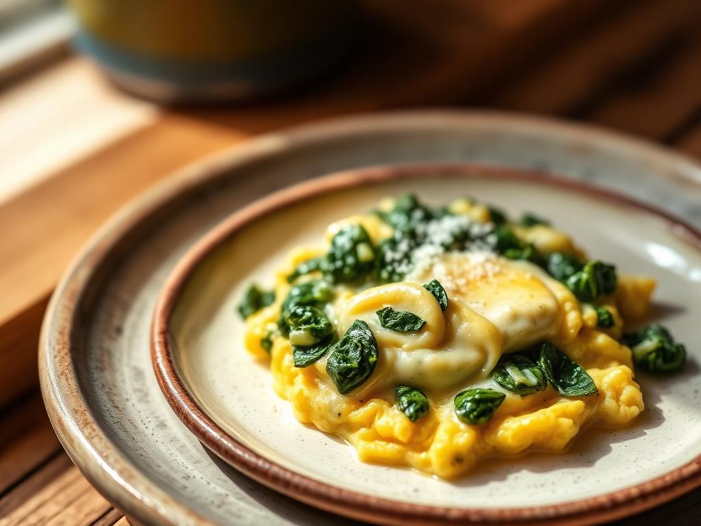Œufs brouillés aux épinards — recette enfant 3-11 ans Baby Chef